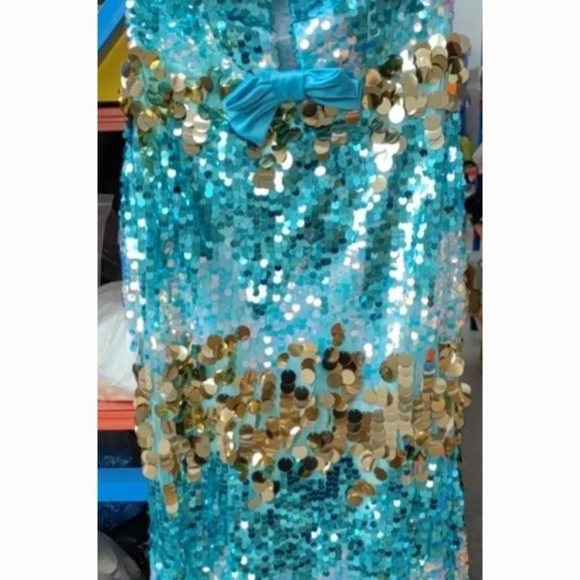 Bow Knot, Tube Top, Lace Up, Contrast Sequined Mermaid Gown for Special Events - Picture 15 of 16